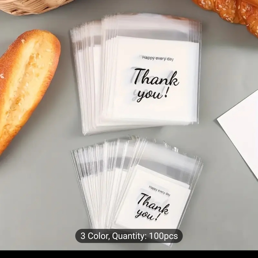 100 count thank you resealable bags New